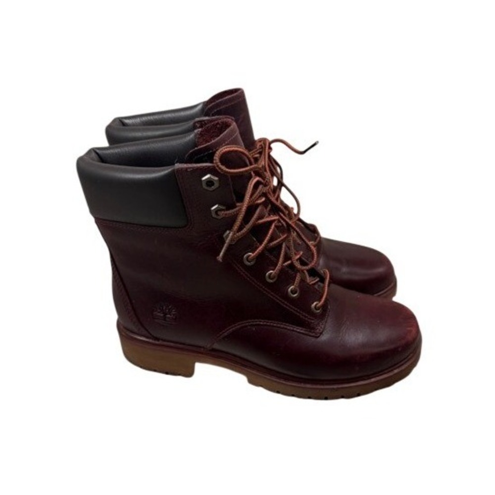 Timberland 6in Premium‎ Waterproof Boots Burgundy Leather Womens 7.5 A1SFD